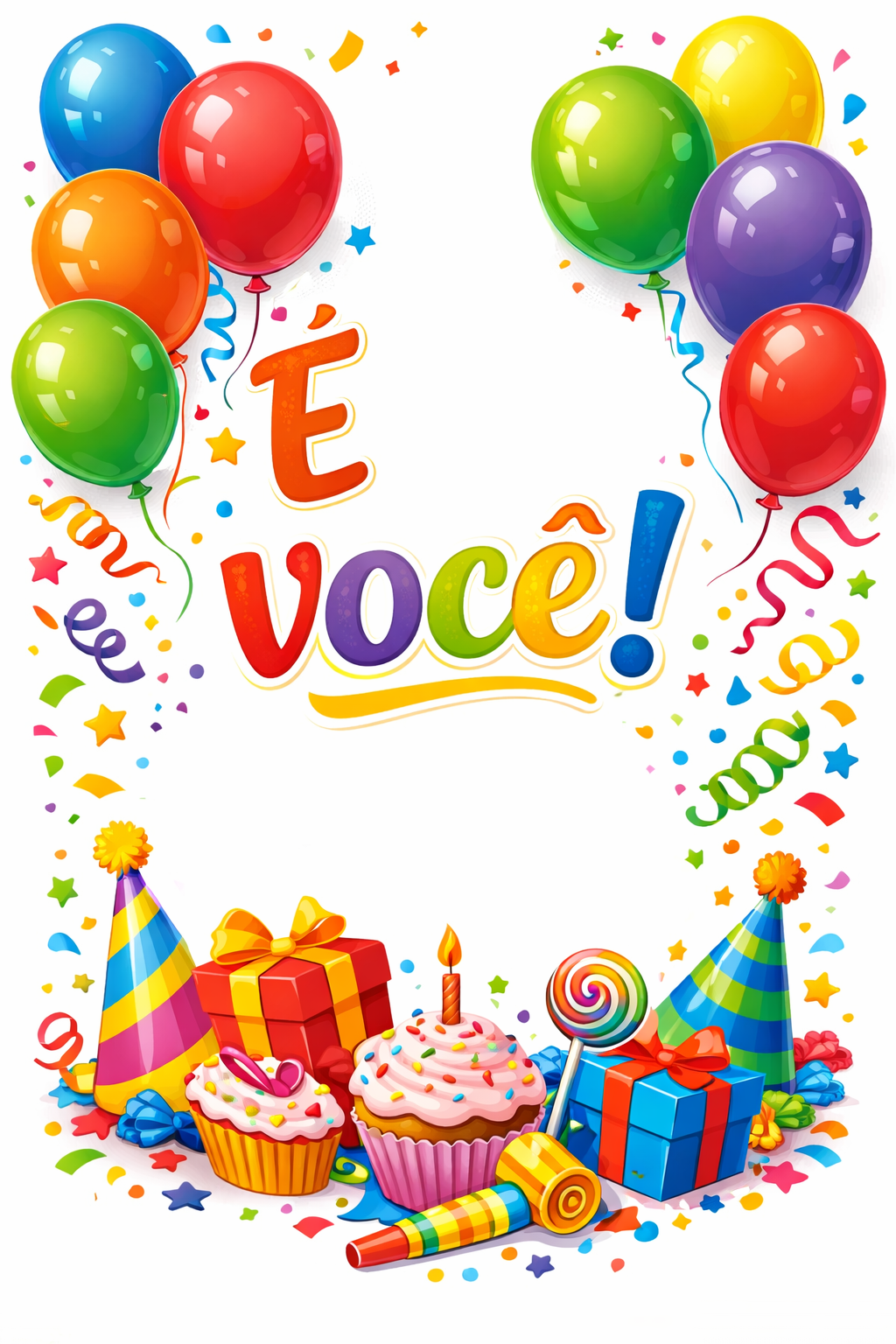 Cartão de Aniversário Colorido com Balões A5 (14,8 x 21 cm) – Alguém Merece uma Festa! | Loucos por Cartões