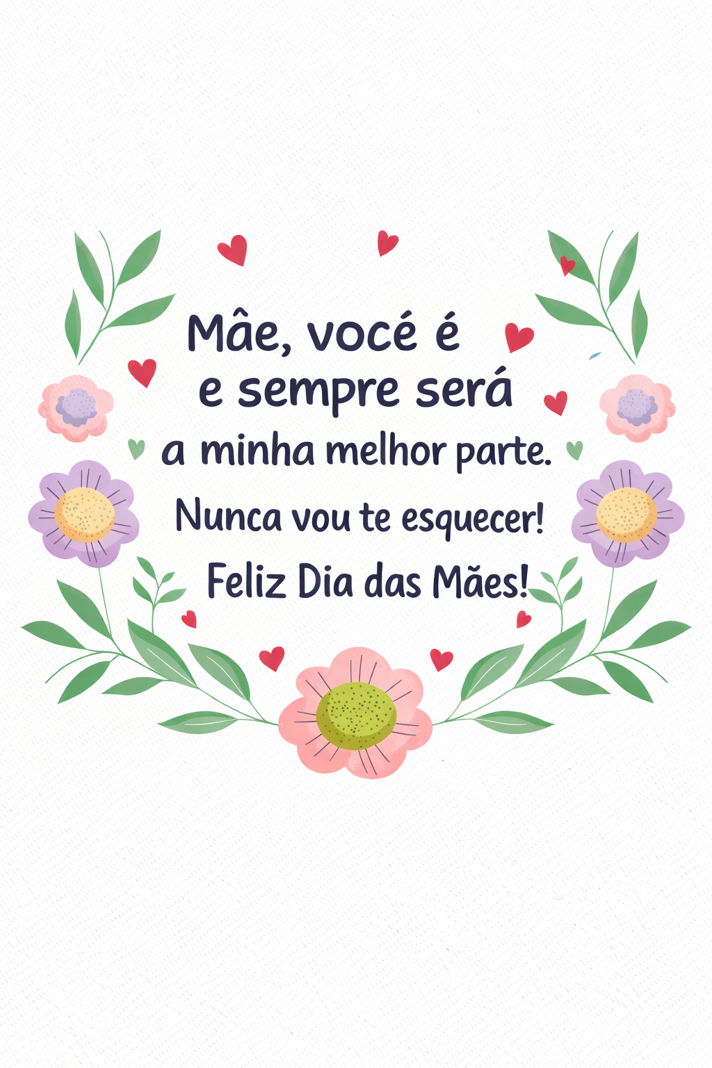Cartão de Dia das Mães Floral A5 (14,8 x 21 cm) – Feliz Dia das Mães | Loucos por Cartões