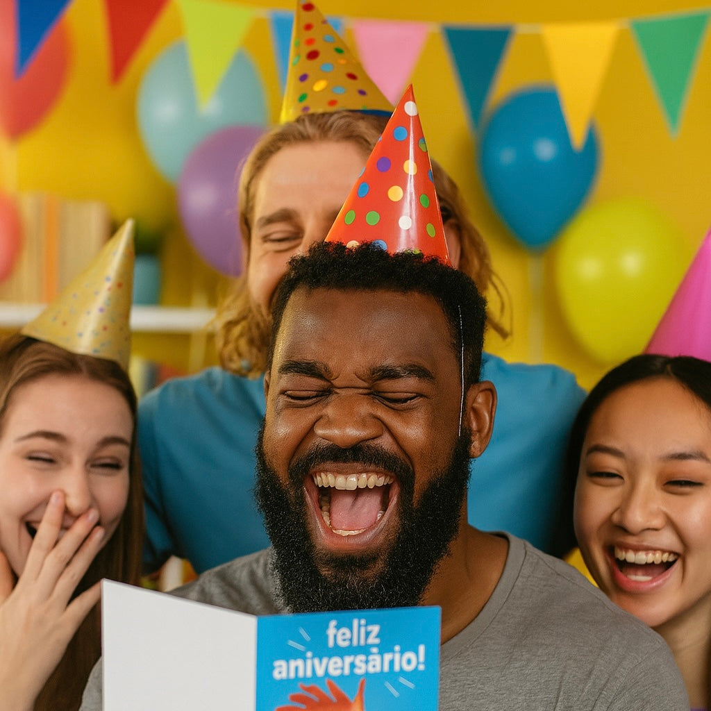 Cartão De Aniversário Infantil - FRANGO DIVERTIDO (googly eyes)
