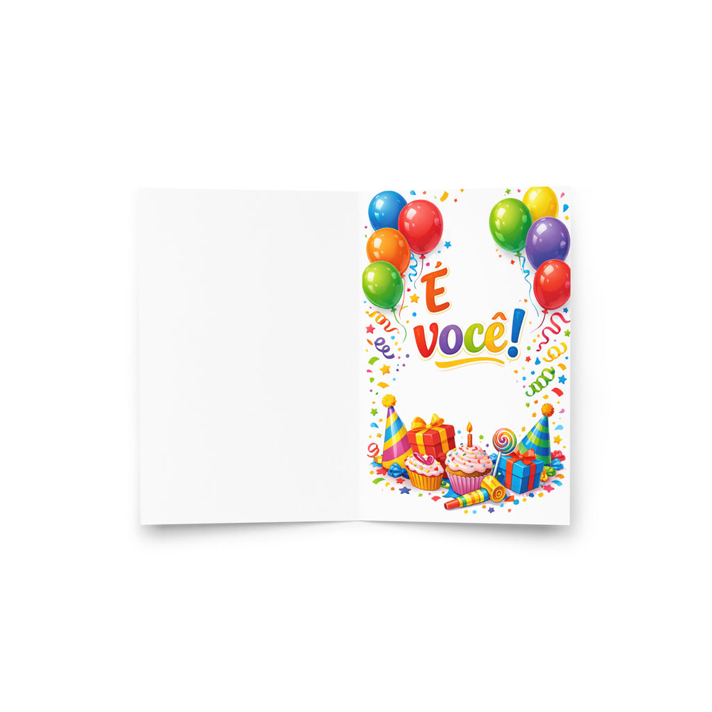 Cartão de Aniversário Colorido com Balões A5 (14,8 x 21 cm) – Alguém Merece uma Festa! | Loucos por Cartões
