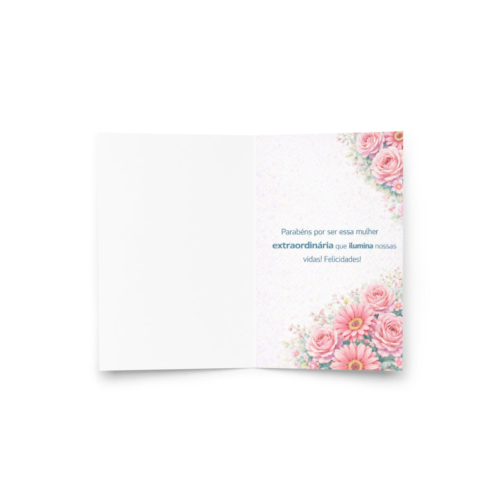Cartão de Aniversário Floral A5 (14,8 x 21 cm) – Feliz Aniversário | Loucos por Cartões