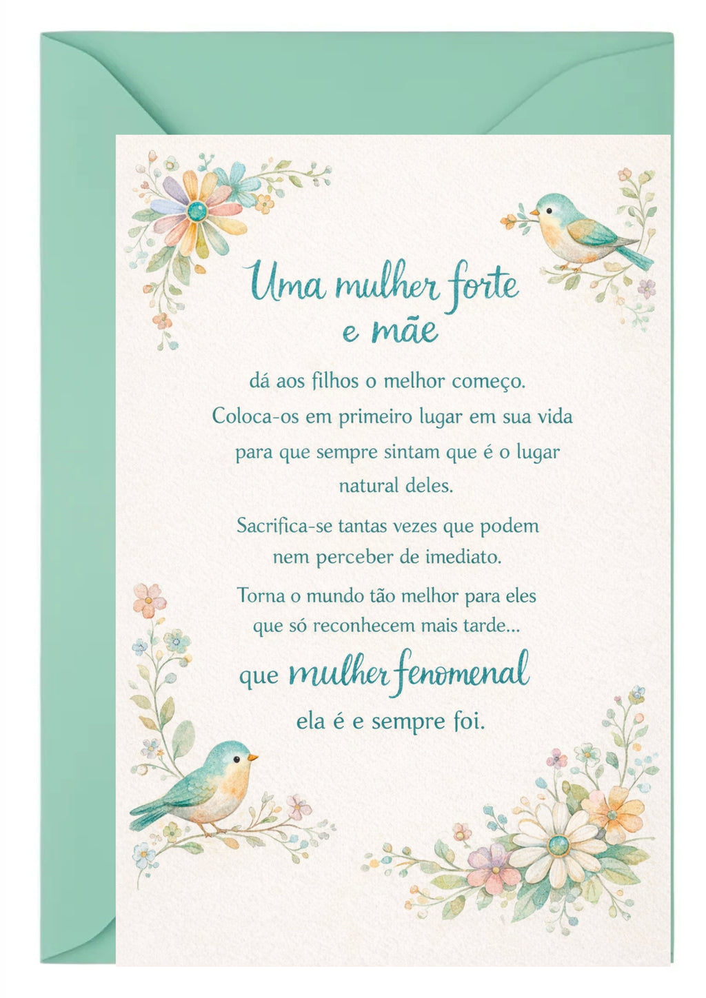 Cartão para Mãe A5 (14,8 x 21 cm) – Mulher Forte e Mãe Fenomenal | Loucos por Cartões