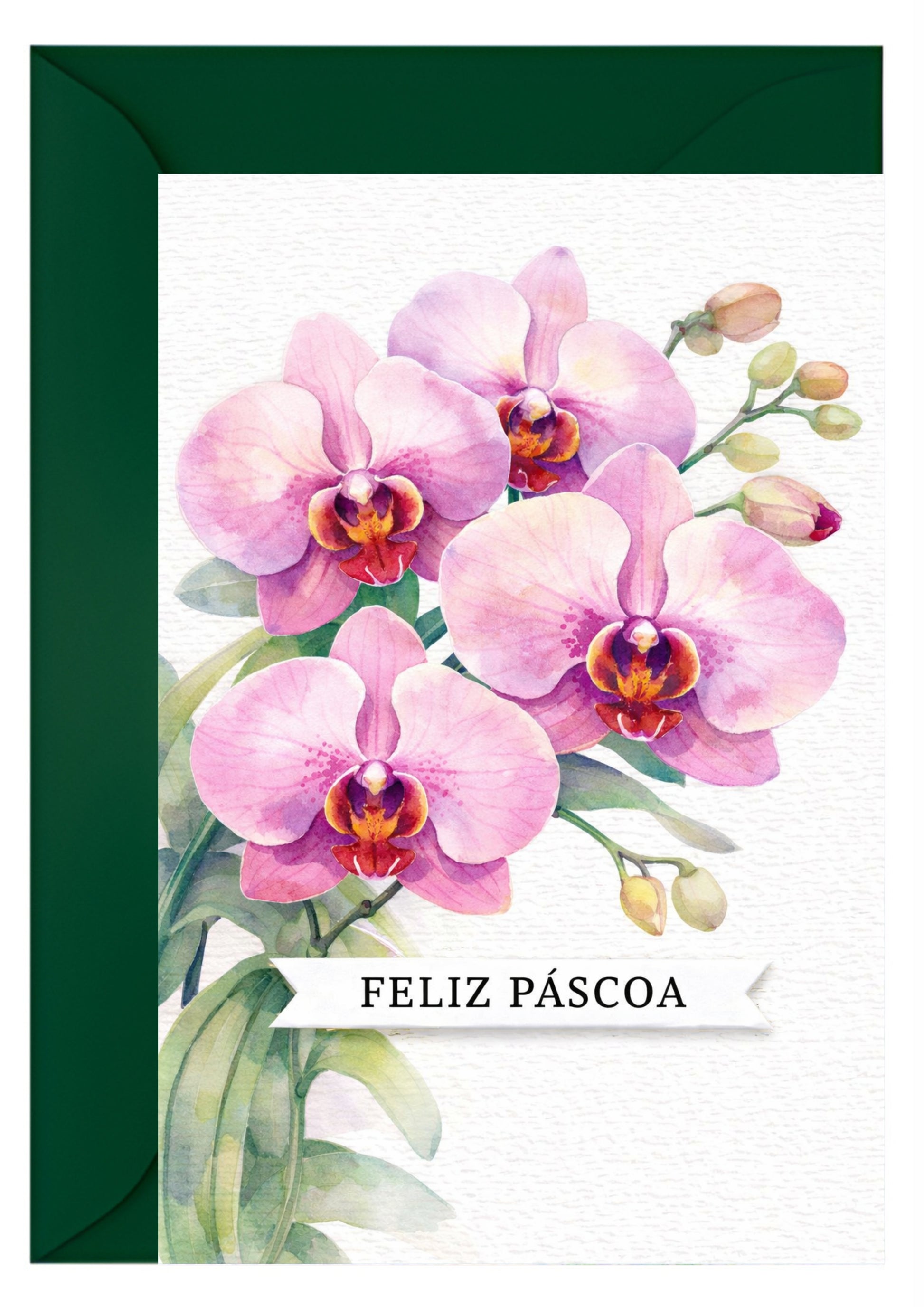 Cartão de Páscoa Floral A5 (14,8 x 21 cm) – Feliz Páscoa | Loucos por Cartões