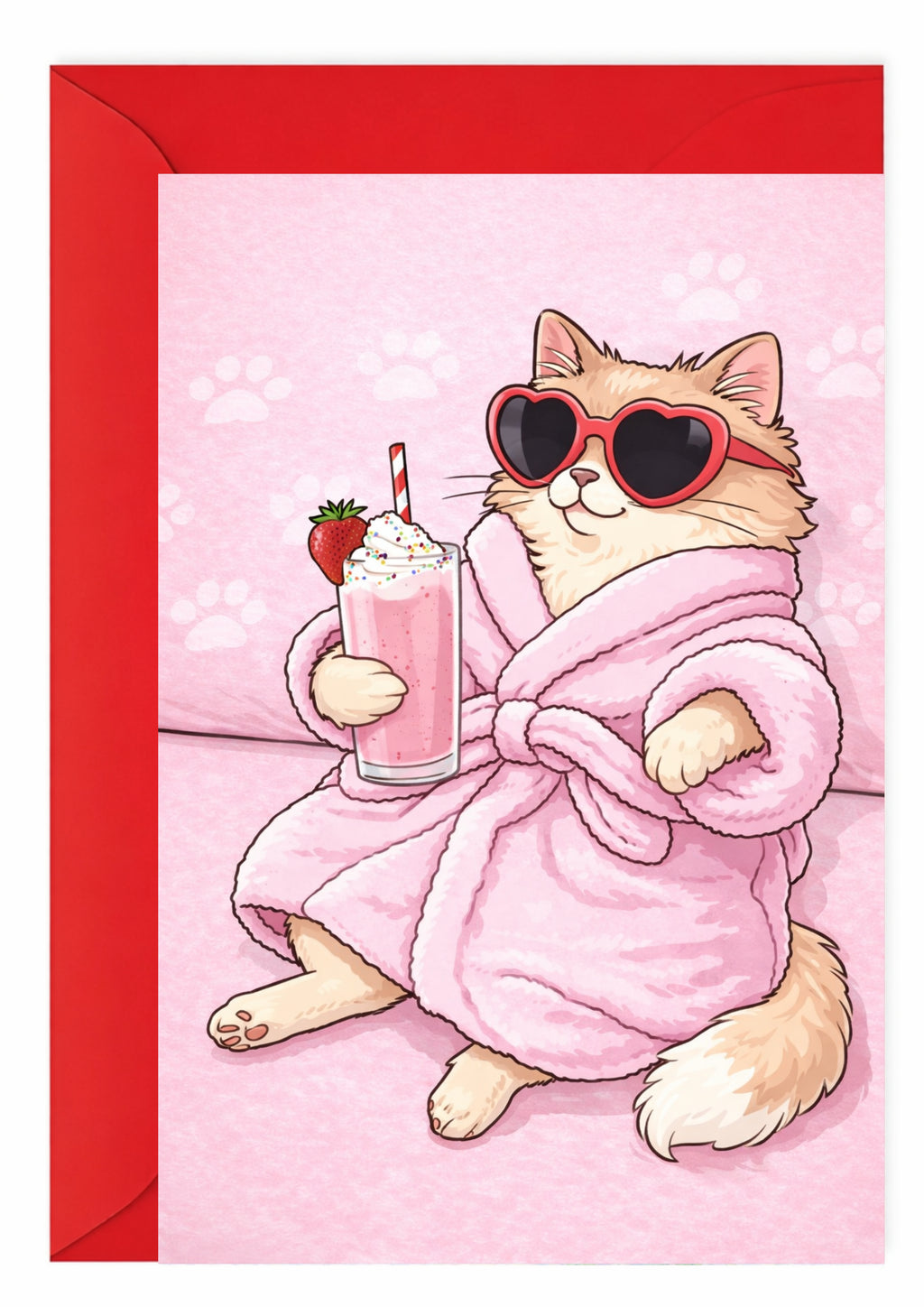 Cartão de Aniversário Ilustrado Gatinho Fashion A5 (14,8 x 21 cm) – Loucos por Cartões