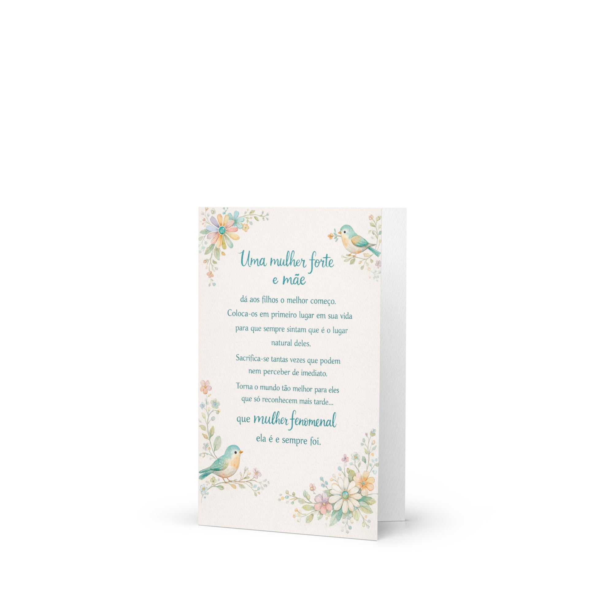 Cartão para Mãe A5 (14,8 x 21 cm) – Mulher Forte e Mãe Fenomenal | Loucos por Cartões
