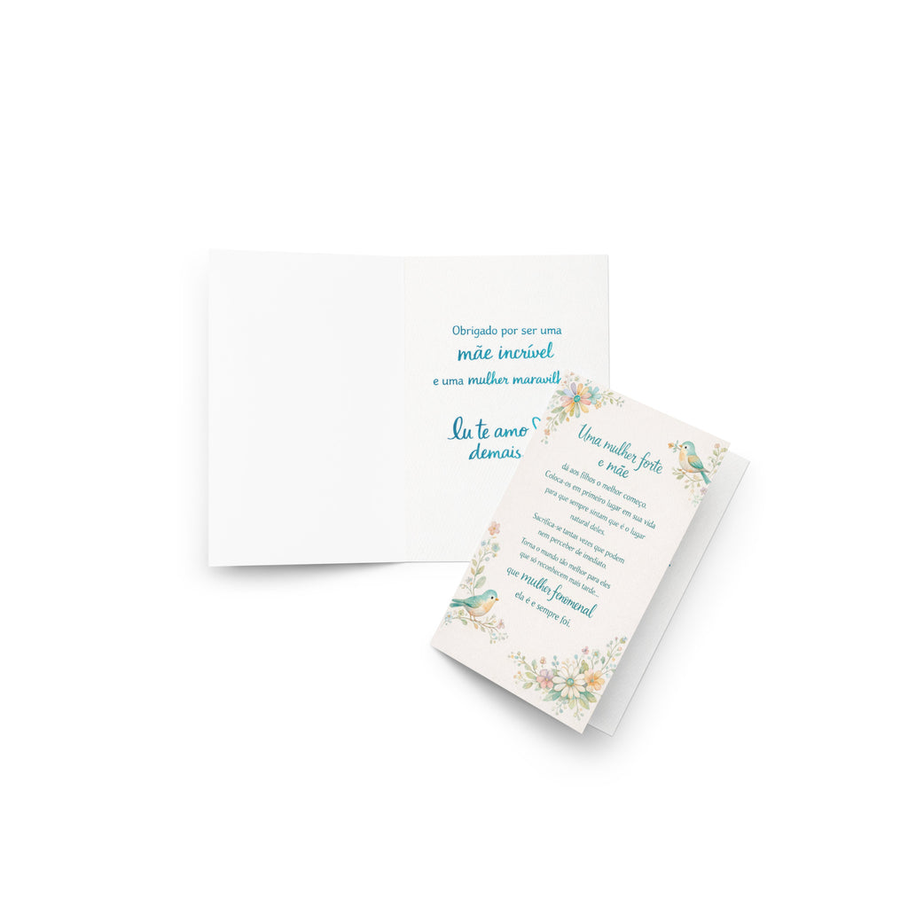 Cartão para Mãe A5 (14,8 x 21 cm) – Mulher Forte e Mãe Fenomenal | Loucos por Cartões