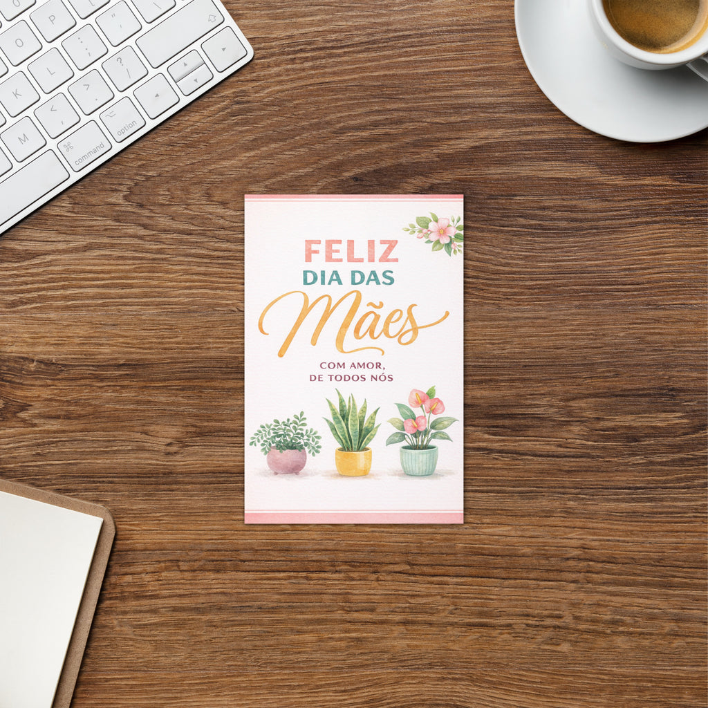 Cartão de Dia das Mães Floral A5 (14,8 x 21 cm) – Com Amor, de Todos Nós | Loucos por Cartões