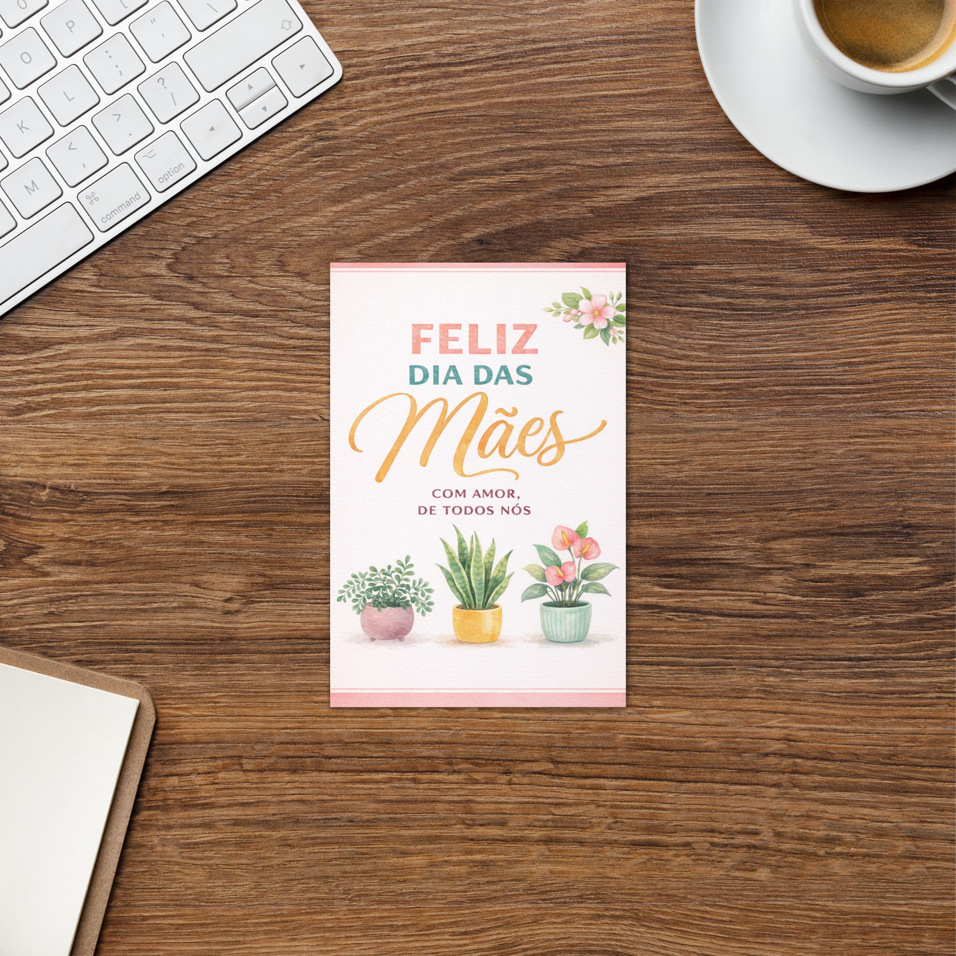 Cartão de Dia das Mães Floral A5 (14,8 x 21 cm) – Com Amor, de Todos Nós | Loucos por Cartões