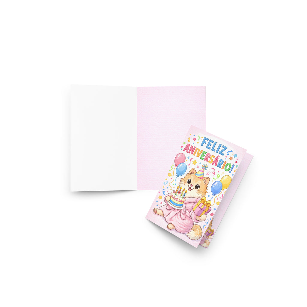 Cartão de Aniversário Gatinho A5 (14,8 x 21 cm) – Feliz Aniversário | Loucos por Cartões