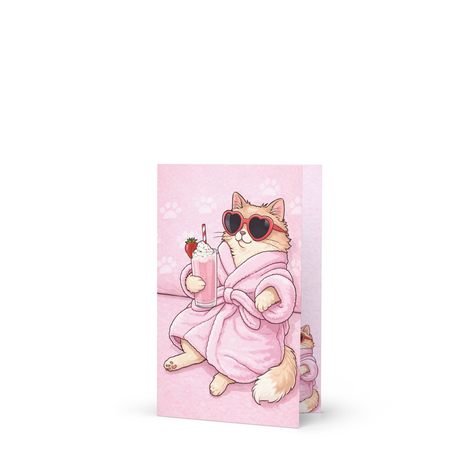 Cartão de Aniversário Ilustrado Gatinho Fashion A5 (14,8 x 21 cm) – Loucos por Cartões