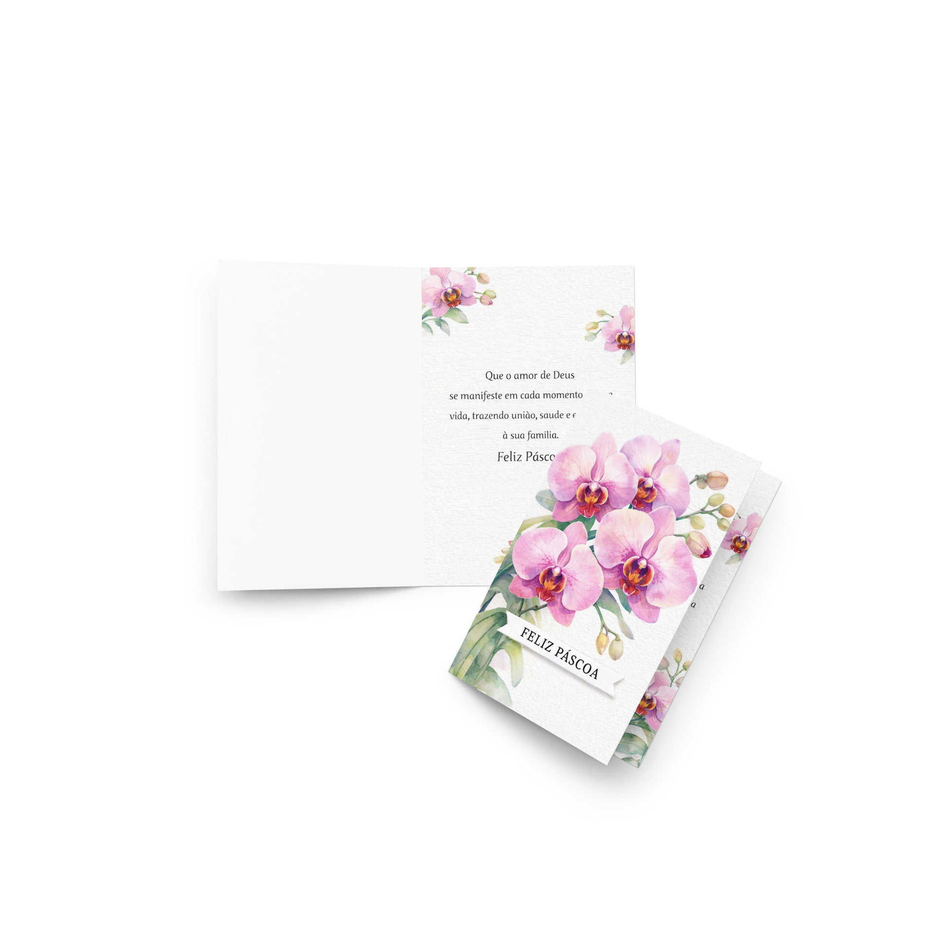 Cartão de Páscoa Floral A5 (14,8 x 21 cm) – Feliz Páscoa | Loucos por Cartões