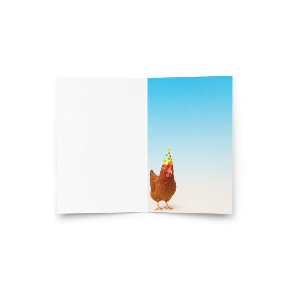 Cartão De Aniversário Infantil - FRANGO DIVERTIDO (googly eyes)