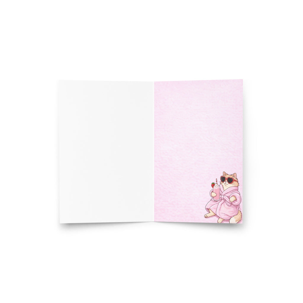 Cartão de Aniversário Ilustrado Gatinho Fashion A5 (14,8 x 21 cm) – Loucos por Cartões