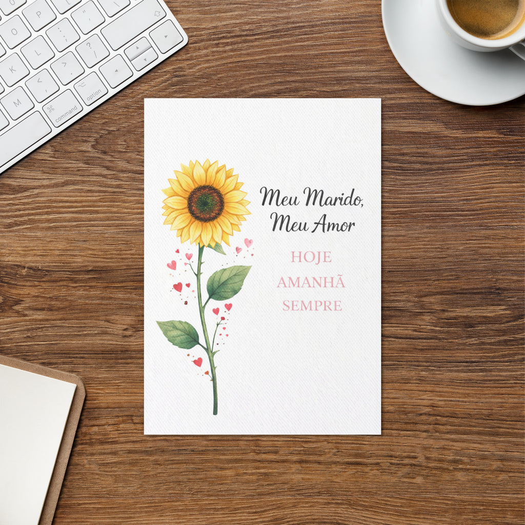 Cartão Comemorativo Romântico A5 (14,8 x 21 cm) – Meu Marido, Meu Amor | Loucos por Cartões