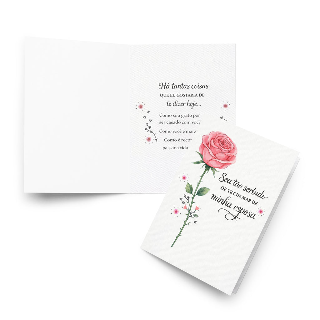 Cartão Comemorativo Romântico A5 (14,8 x 21 cm) – Minha Esposa | Loucos por Cartões